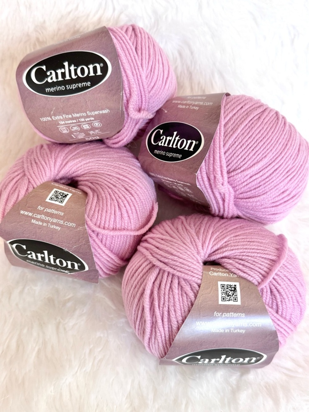 Carlton DK Merino Supreme Superwash Wool Yarn Lot (4)